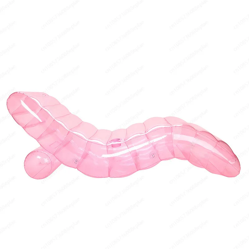 Inflatable transparent lounge chair S-shaped PVC Internet celebrity photo sofa Double swimming pool Floating row bed