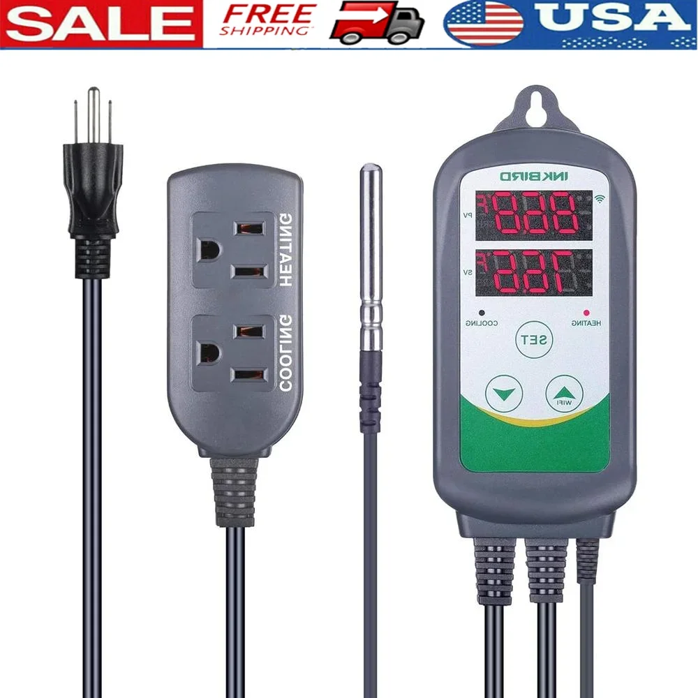 

Цифровой контроллер температуры Wi-Fi ITC-308, термостат для удаленного мониторинга, контроль температуры для домашнего пивоварения, ферментации