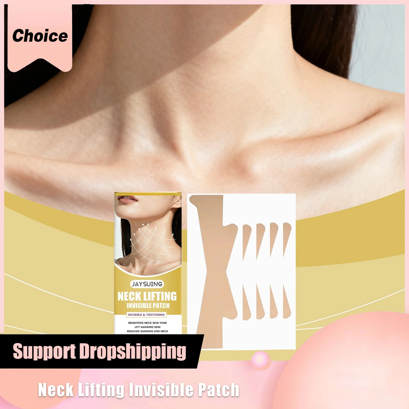 

Retinol Tighten Neck Lifting Patch Improve Skin Sagging Reduce Neck Wrinkles Shape Contour Remove Double Chin Invisible Patches