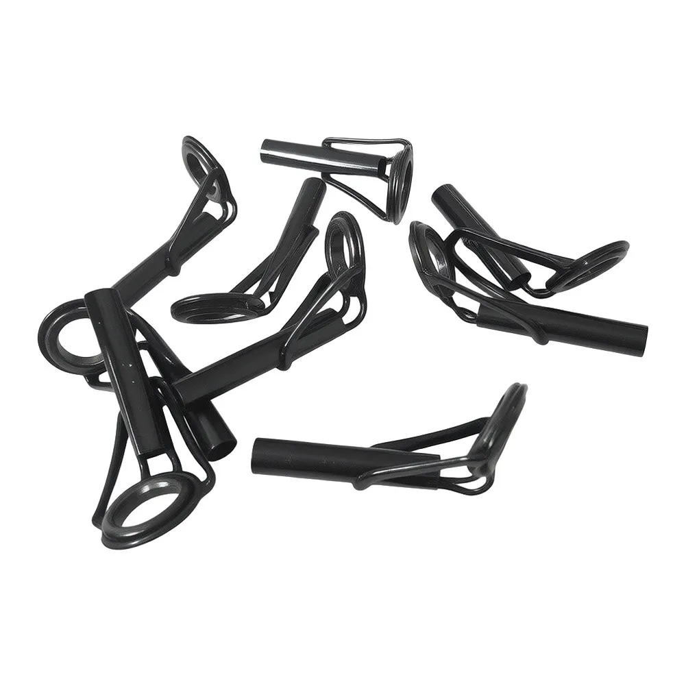 Surf Rod Components Black Guide Rings For Outdoor Fishing Trips Rust-proof Finish Smooth Line Flow Robust Durability