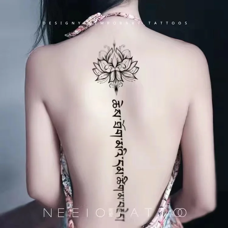 Autocollants de faux tatouage imperméables pour femmes, décalcomanie de fête, transfert d\'eau arrière, temporaire, châssis, alphabet anglais, longue