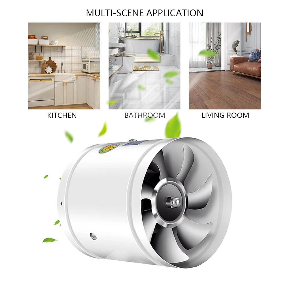 

4/6/7/8 Inch Ventilation Exhaust Fan Powerful Ventilation Air Ventilator Metal Pipe Exhaust Fan 220V for Home Bathroom Warehouse