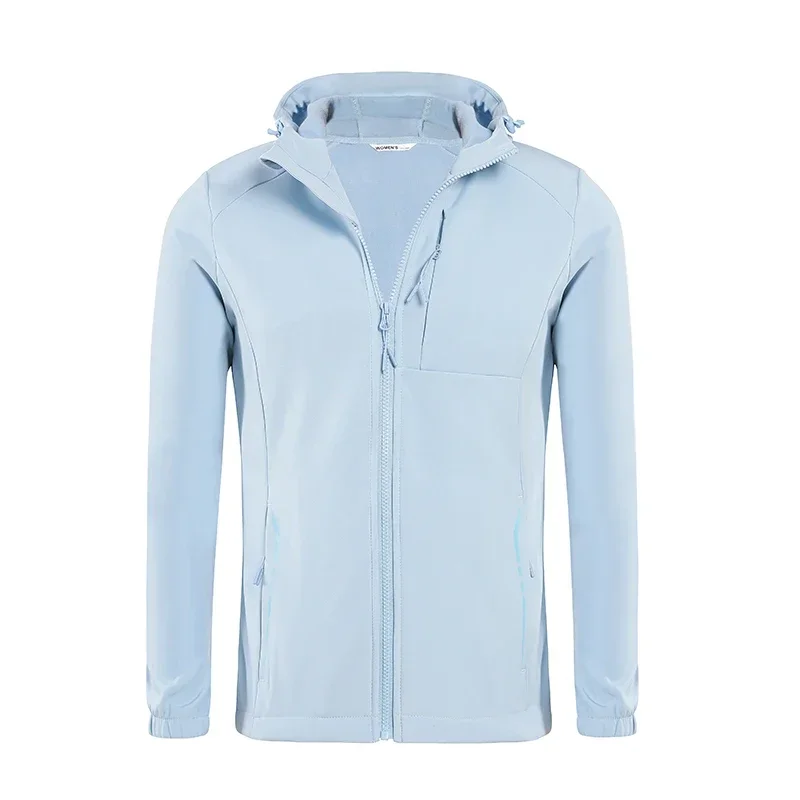 Unisex Sports Training Softshell Jacket Breathable Lightweight Hooded Windproof Gym Workout Athletic Sportswear Jacket