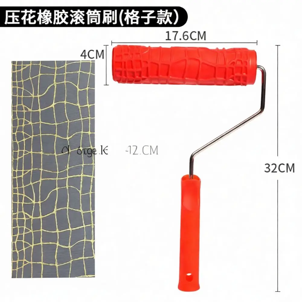 Rubber Roller Embossing Tool For Wood Grain Wall Painting Decorative Texture Applicator DIY Home Improvement Craft