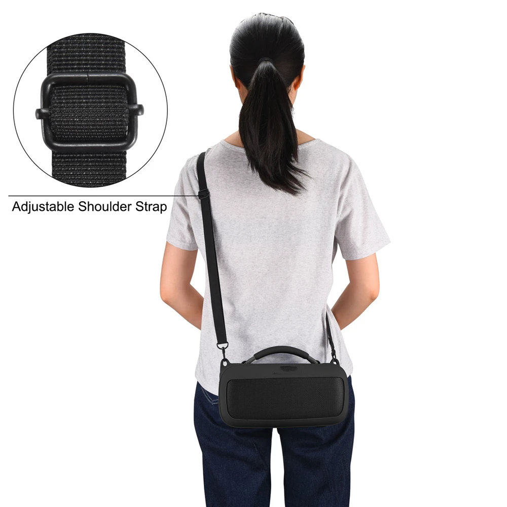 Black/Blue Silicone Protective Case for SoundLink Max Wireless Audio Anti-scratch Accessories