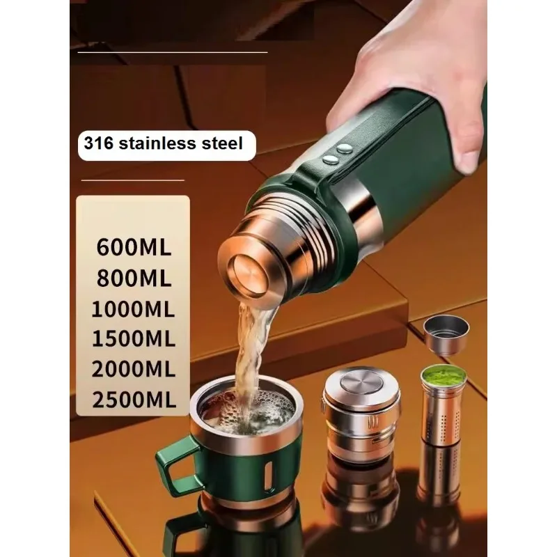 316 Stainless Steel Insulated Thermos Bottle 500mlL/1000ml Outdoor Travel Coffee Mugs Thermal Vaccum Water Bottle Thermal Mug