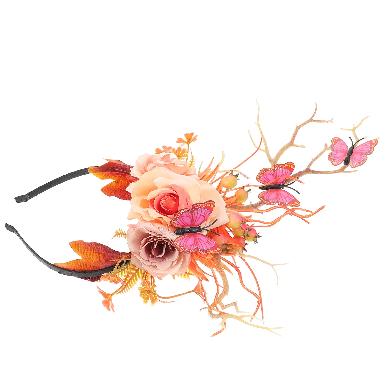 

Artificial Tree Branch Decorate Headband Bands Plastic Cloth Holiday Headpiece Cosplay