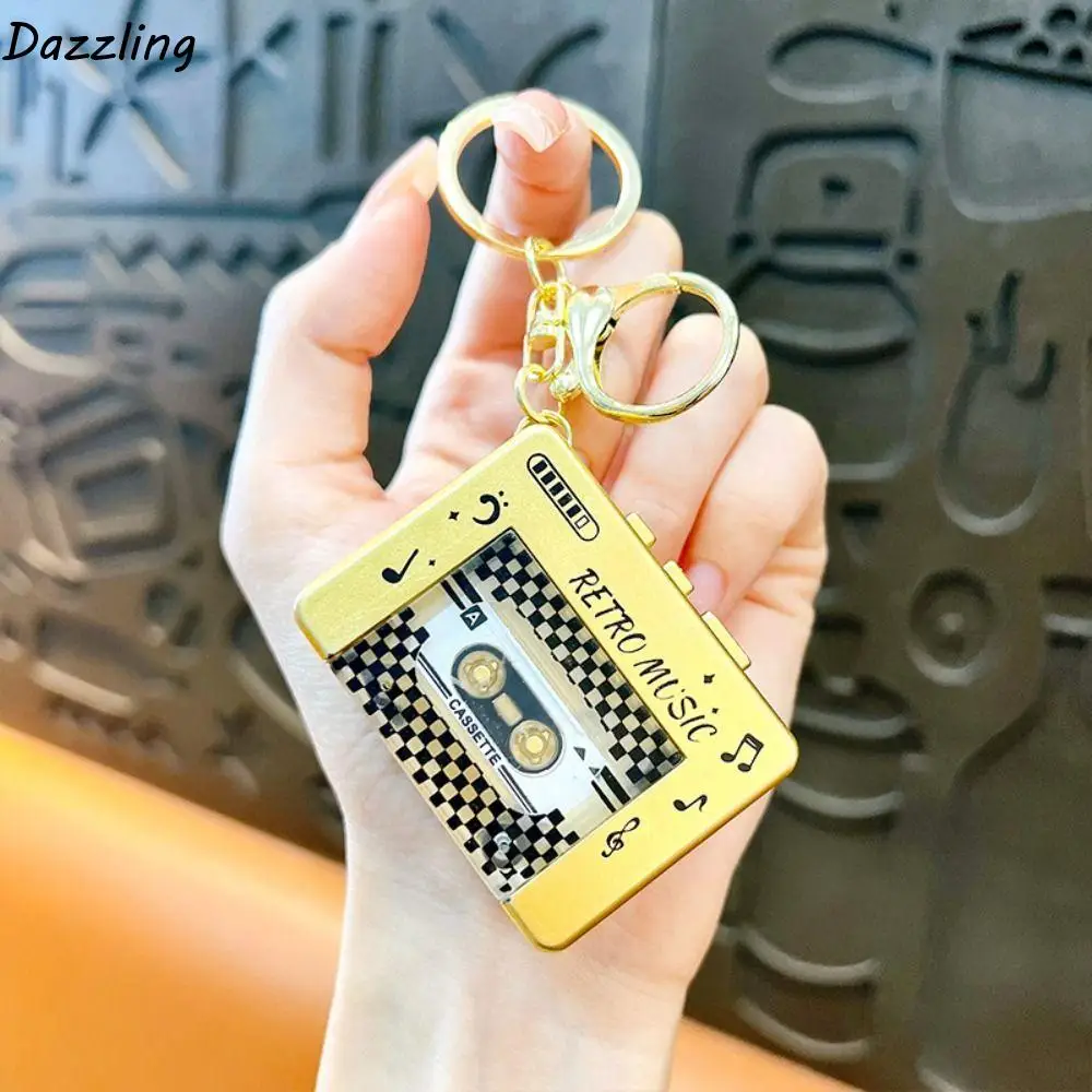 Cassette Recorder Retro Tape Recorder Keychain Recordable With music Recording Music Box Pendant Elaborate Design Classic