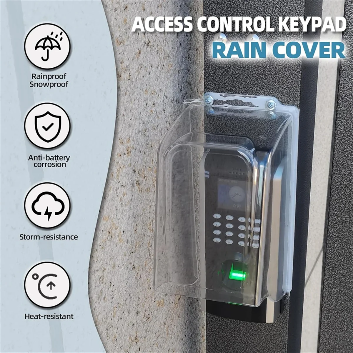 PC Plastic Lengthen Doorbell Rain Cover,Transparent Doorbell Waterproof Cover Weatherproof Protector Doorbell Attachment