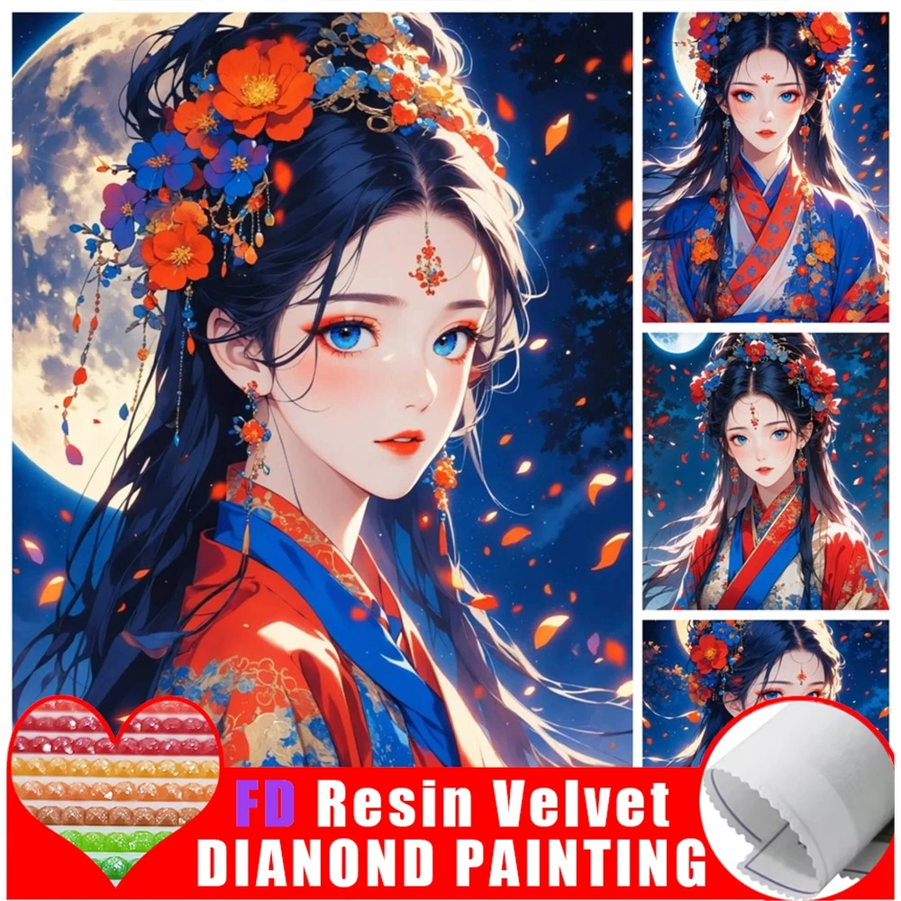 

FD алмазная живопись из смолы, 2025 год, китайский древний стиль, полная алмазная мозаика для девочек, наборы для вышивания, домашний декор, мультяшный художественный подарок