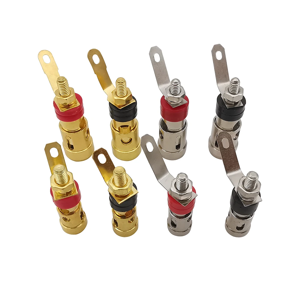 4Pcs/2Pairs Spring Push Type Terminal Connector Binding Post Audio Plug Jack Amplifier Speaker Self Locking Socket 338mm 40mm