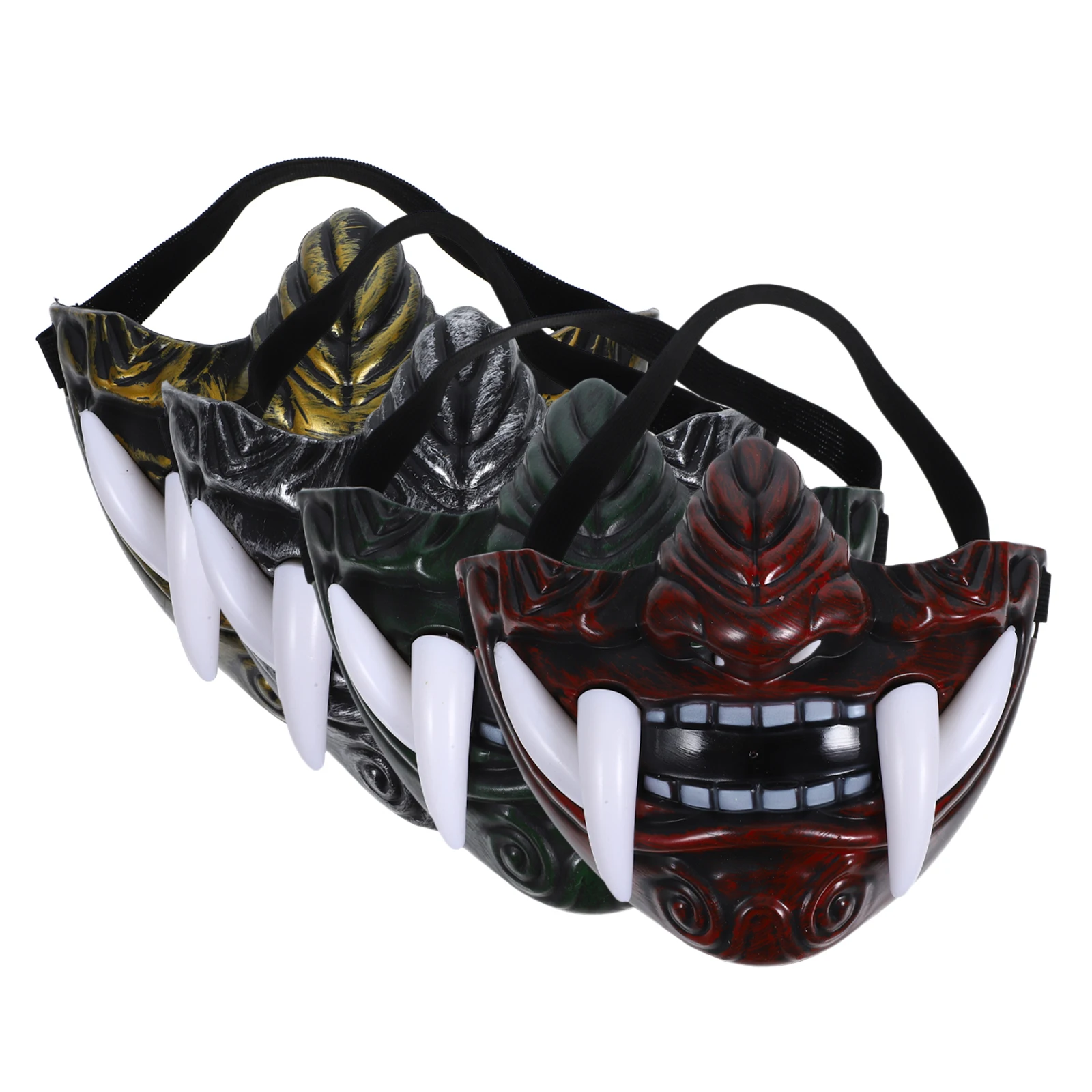 

4pcs Japanese Mask Cosplay Party Props Decorative Performance Mask Reusable Makeup Supplies For Women Men