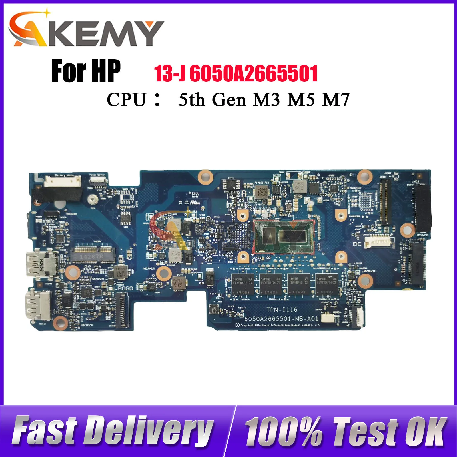 

6050A2665501 для ноутбука HP Envy X2 13-J, материнская плата 787280-601 792042-501 с процессором M-5Y70, 100% полностью протестирована