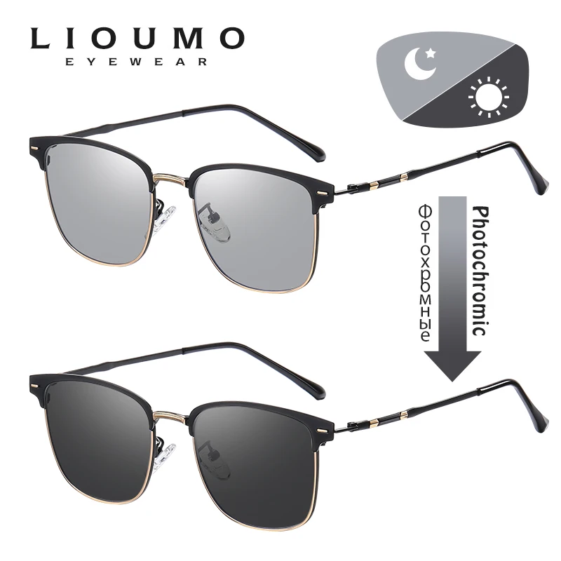 

LIOUMO Cat Eye Sunglasses Women Photochromic Polarized Glasses For Men Travel Eyewear Trendy Shades UV400 gafas de sol hombre