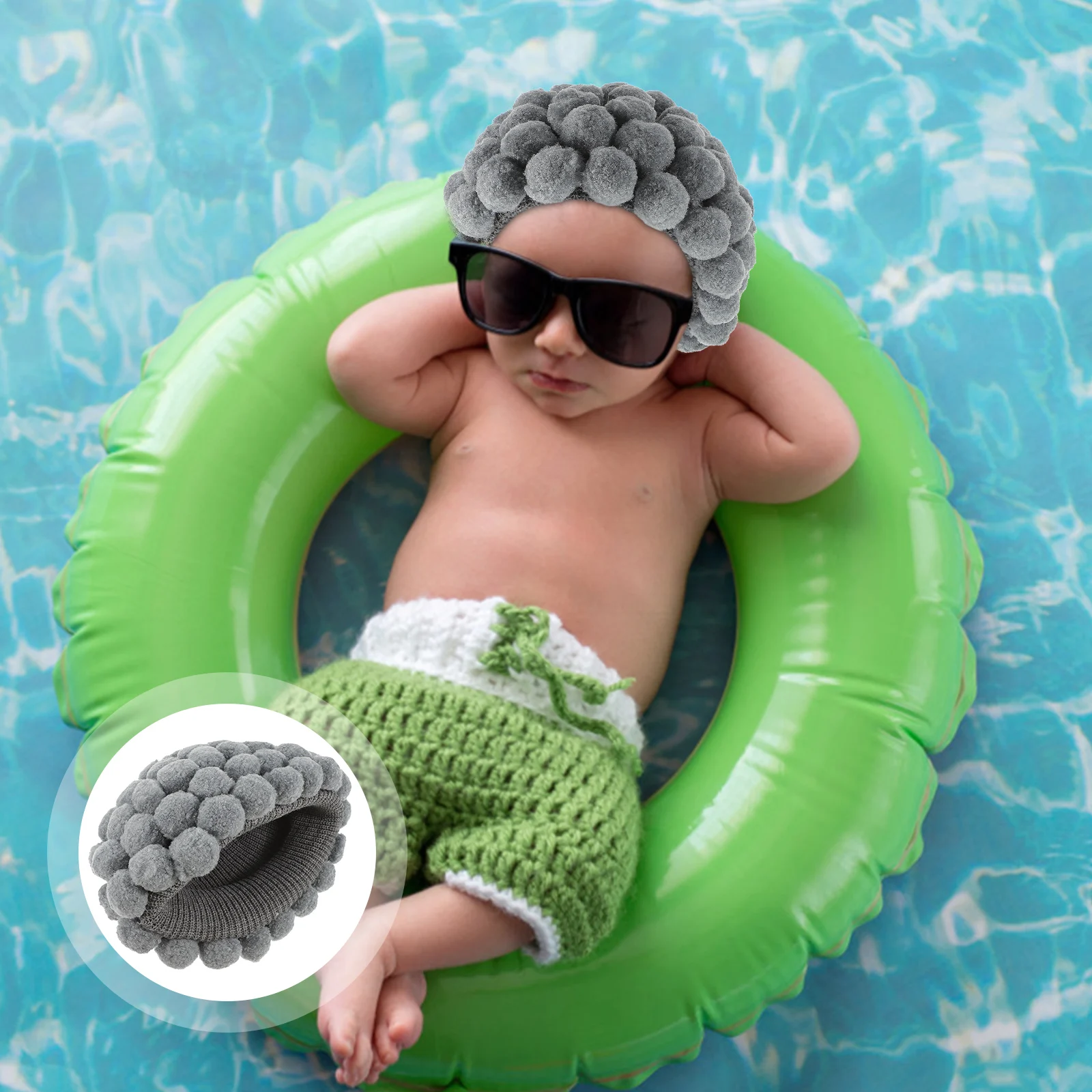 

Old Lady Hat Newborn Baby Hats Bright Color Unisex Design Photo Shoot Gifts Toddler Sun Hat Infant Beanie Yarn Accessories Kids