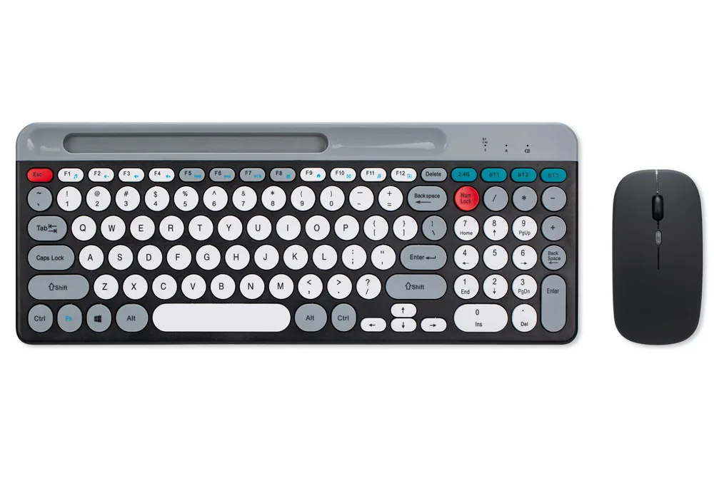 Set tastiera e Mouse Bluetooth Wireless ricaricabili CHEN LIN pulsante di ricarica per Keycap rotondo muto per Computer Desktop Notebook