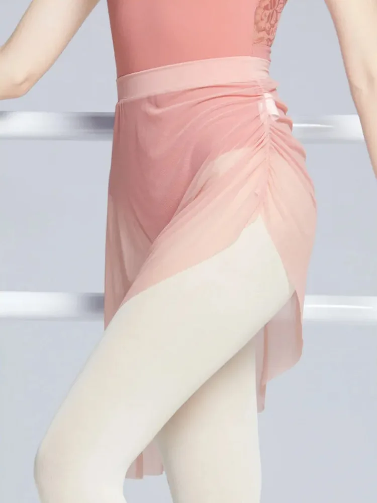 

Однотонная сетчатая юбка с высокой талией для балета, легкая прозрачная полуюбка для выступления на сцене или практики