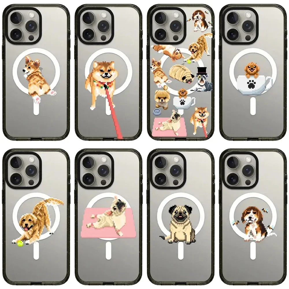 

Cute Puppy 2.5 Acrylic MagSafe iPhone 12 13 14 15 16 Pro Max Protective Case with MagSafe