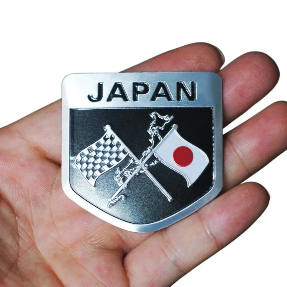 1pc Japan japanische Flagge Schild Metall Emblem Auto LKW Motorrad Universal Styling Dekor Sticke Auto Außen zubehör
