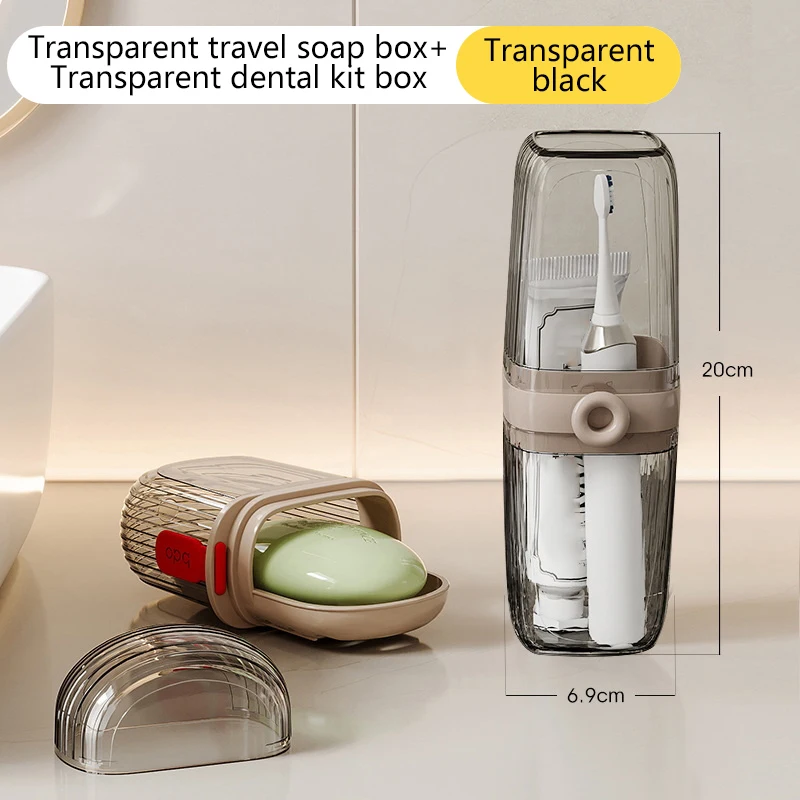 2 قطعة/المجموعة المحمولة فرشاة الأسنان صندوق تخزين البلاستيك علبة الصابون للسفر الحاويات طبق صينية مجموعة أدوات الزينة لوازم السفر #4