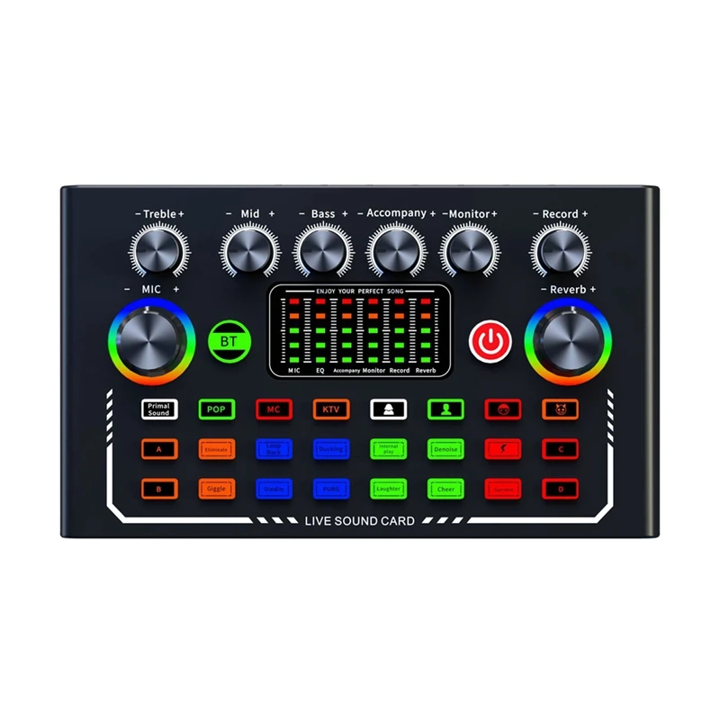 خلاط الصوت بطاقة الصوت الحية مع تأثيرات خلاط دي جي ، معدات الاستوديو ، تغيير الصوت ، إنتاج بودكاست ، F009
