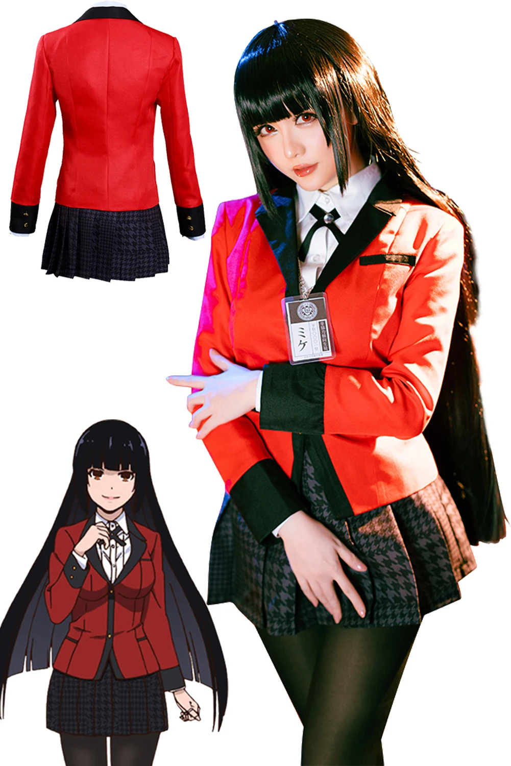 女性のためのjabami yumekoコスプレコスチューム、学校の制服、アニメkakegurui、大人、女性のファンタジー、豪華なドレス、ロールプレイ、パーティー服