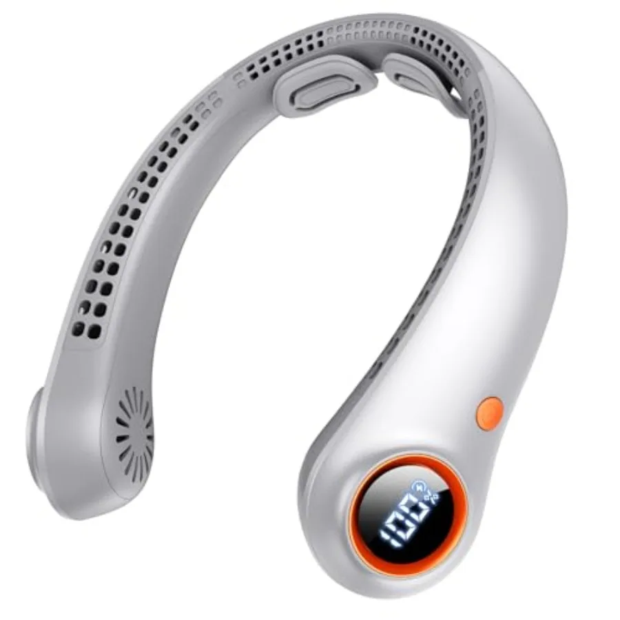 

Neck Fan Portable Rechargeable - Cooling Neck Fan with 5 Speeds, Hands-Free Bladeless Wearable Fan for Travel, Outdoor, Office,