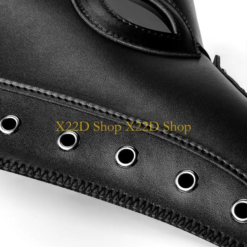 X22D PU Leather Plague Doctor Mask for Halloween Steampunk Bird Masks Long Nose Costume Props Cosplay Masquerade Party