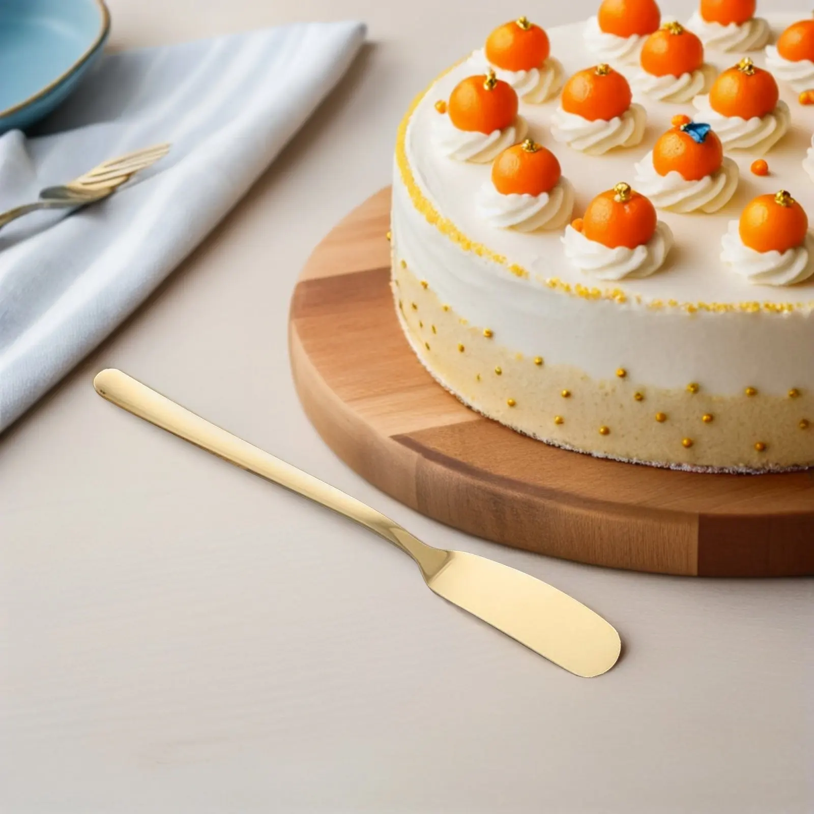 2 Espátulas de Acero Inoxidable para Queso y Mantequilla, Herramientas Doradas Pulimentadas para Cortar Queso, Mermelada, Mantequilla y Repostería