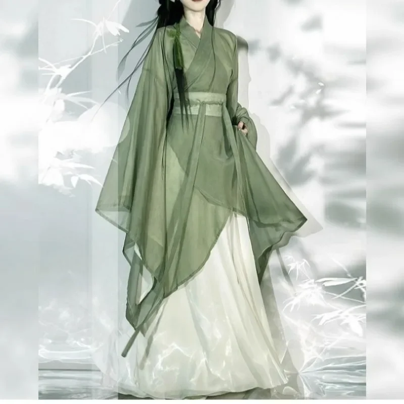 

2026 Women Chinese Hanfu Dress Ancient Traditional WeiJin Dynasty Carnival Party Outfit Cosplay Performance Costume