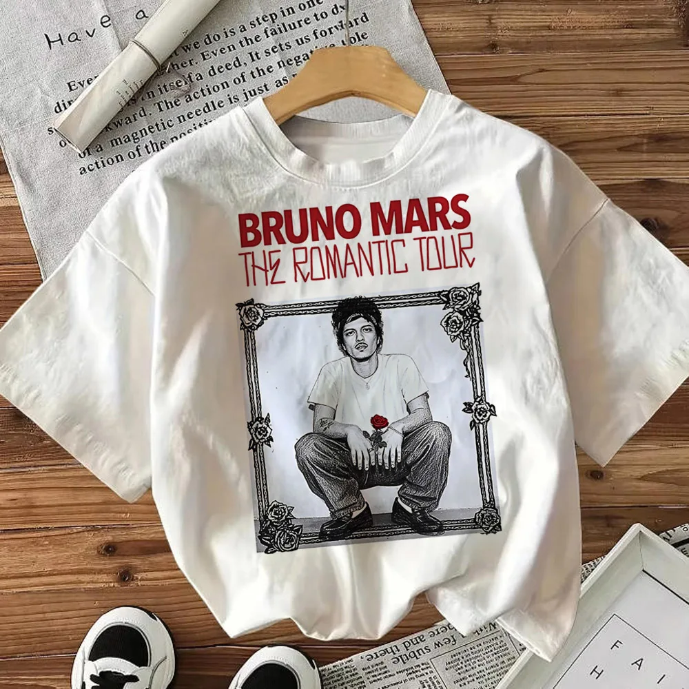 Bruno Mars t-shirt femme ann�es 80 classique kawaii t-shirt graphique num�rique confortable culture pop graphique psych�d�lique color�