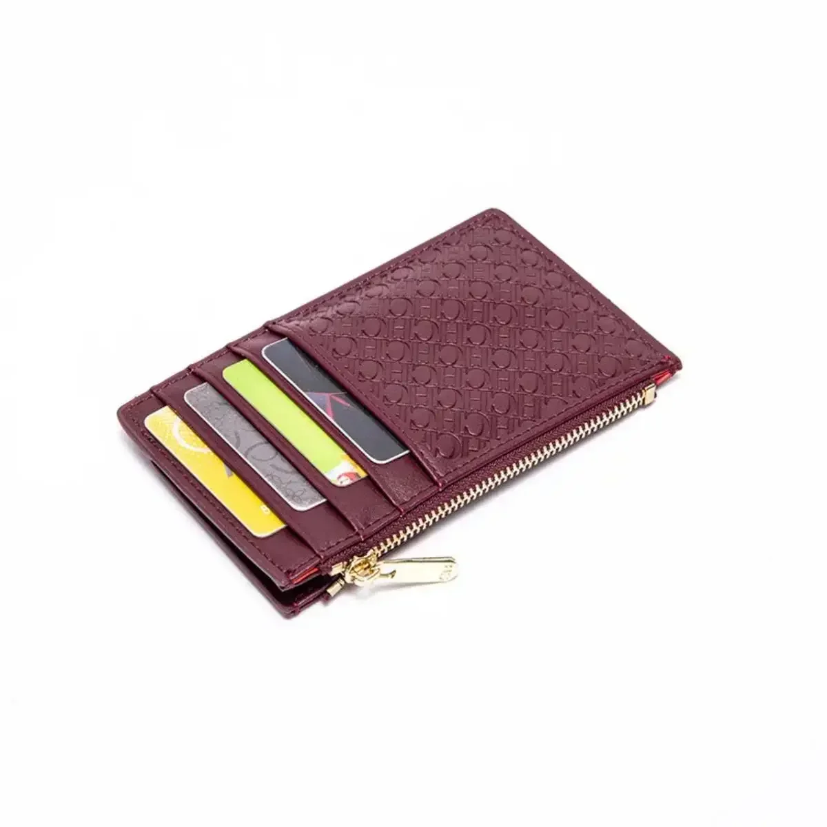 CH Ultra-Thin Portable Wallets for Men And Women Zipper Coin Card Holder Simple Design Easy Carry PU Material Envelope Style