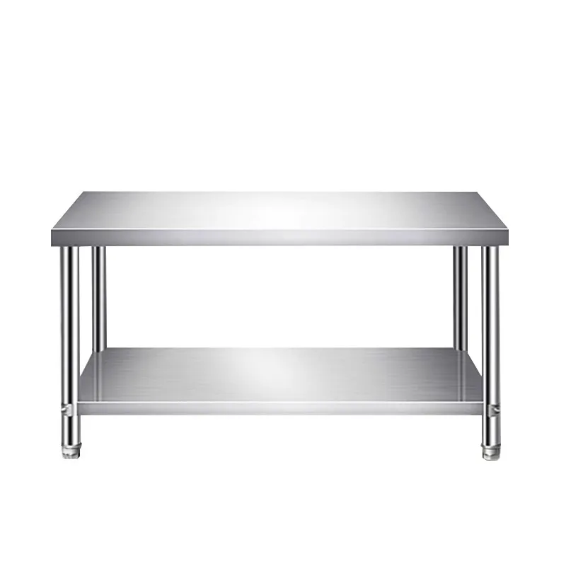 Commercial Kitchen Double-layer Three-layer Simple Workbench Stainless Steel Operation Table Milk Tea Cabinet Countertop