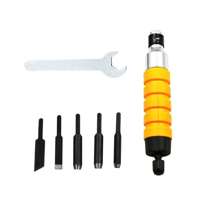 

AEE8-Wood Carving Tool Wood Chisel Carving Tool Set Electric Chisel With 5 Carving Tips Wrench Flexible Flex Shaft Hand Tool