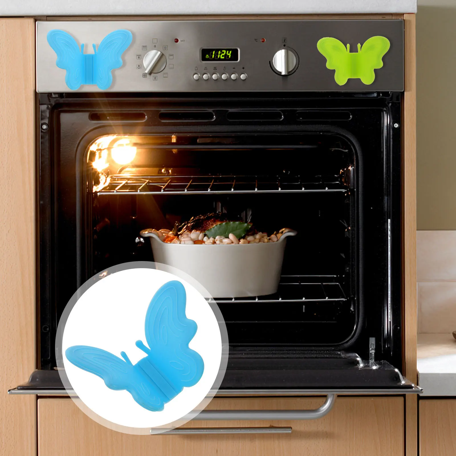 

10Pcs Premium Silicone Magnetic Oven Mitt Anti-Scald Pot Holder for Kitchen Cooking Baking Microwave Use Kitchen Mitt