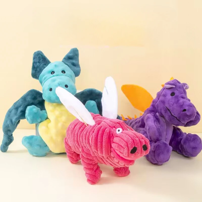 Plüsch-Hundespielzeug aus Cord für Kleine und Mittlere Hunde, Quietschendes Hundespielzeug, Bissresistentes Kauspielzeug zur Zahnreinigung für Welpen