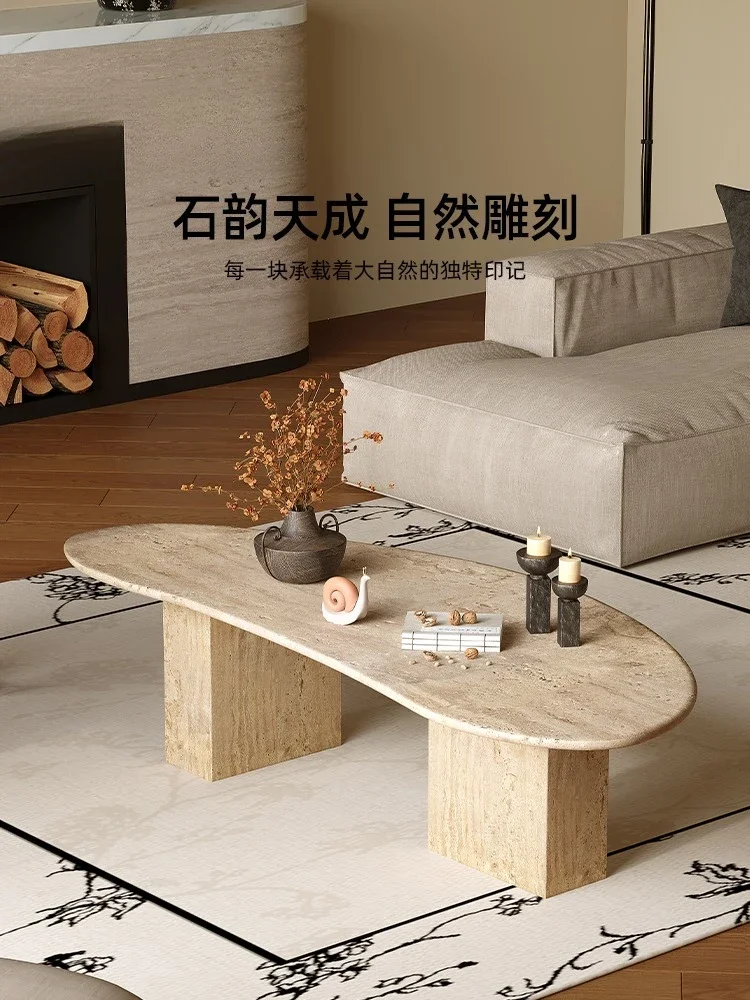 Geometric special-shaped coffee table living room designer cream-style marble tea table