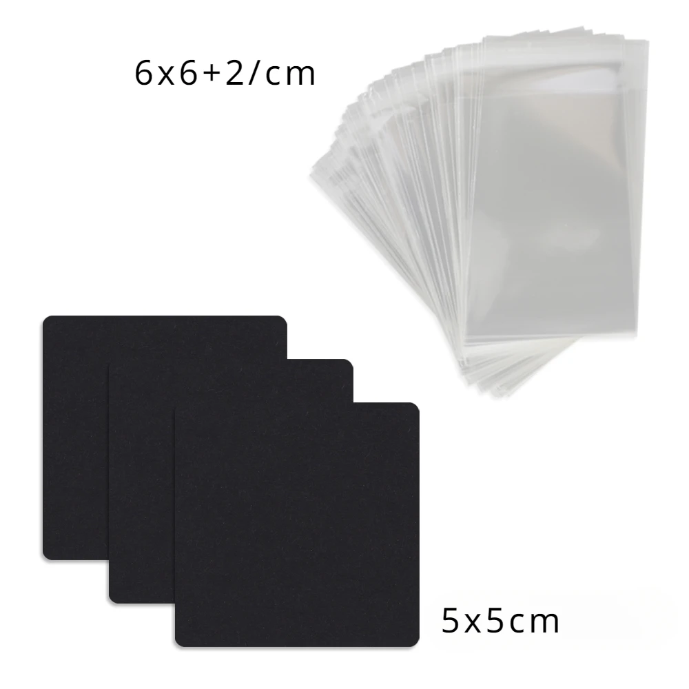 50 Pcs 5x5cm Blank Jewelry Display Paper Label With Or Without Bags Wholesale Packaging Earrings Necklaces Reveal Card Supplier