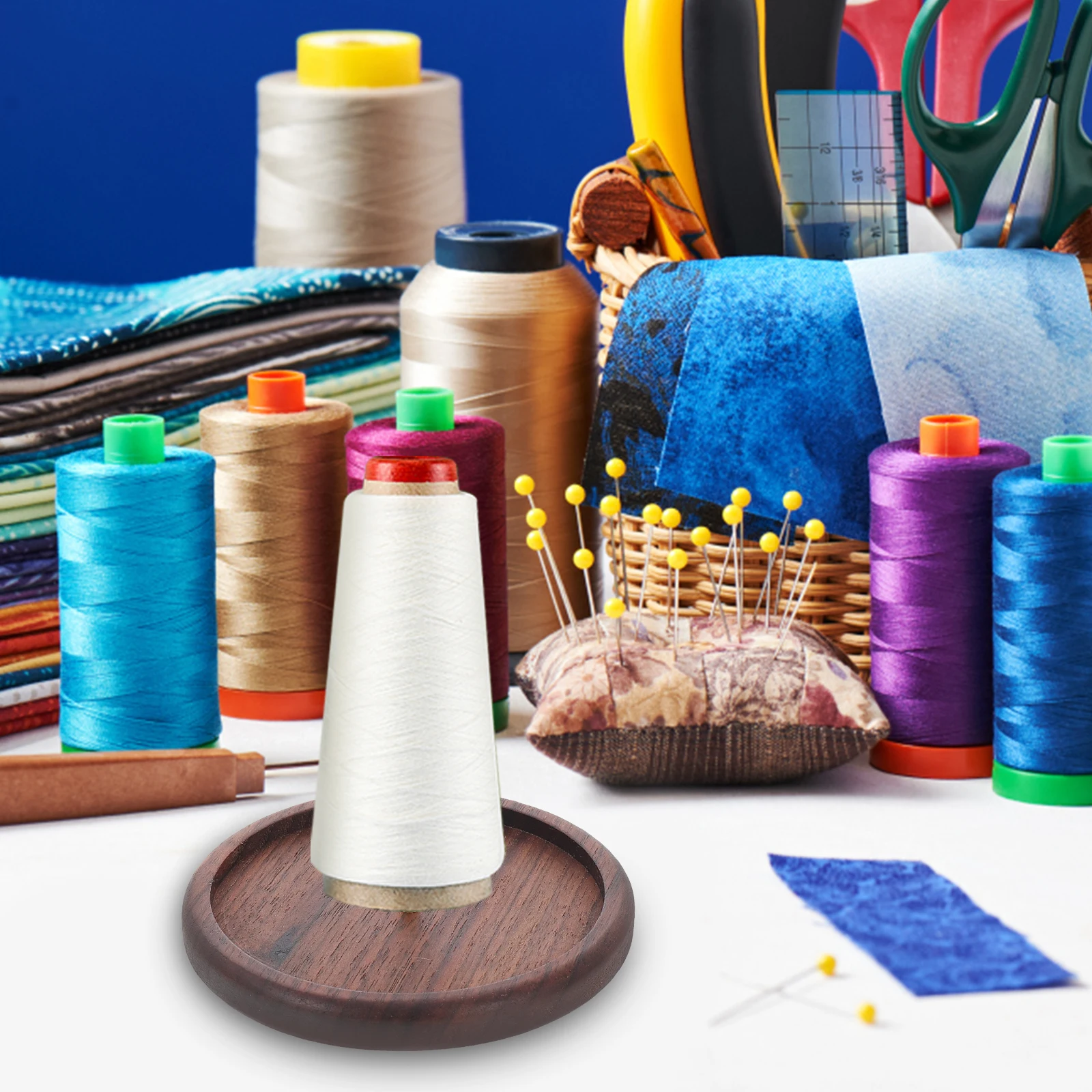 

Brass Thread Holder Sewing Tool Wooden Organizer Embroidery Bobbin Rack Knitting Accessory Beads Stringing Storage Smooth