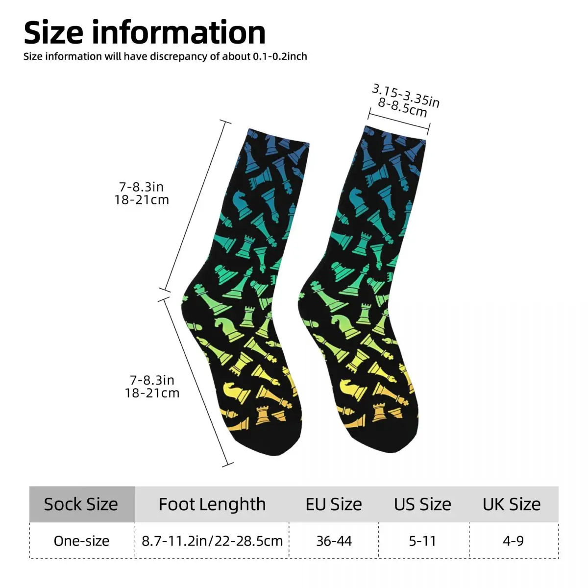 Chess Pieces Colorful Pattern Socks Shopping 3D Print Boy Girls Mid-calf Sock