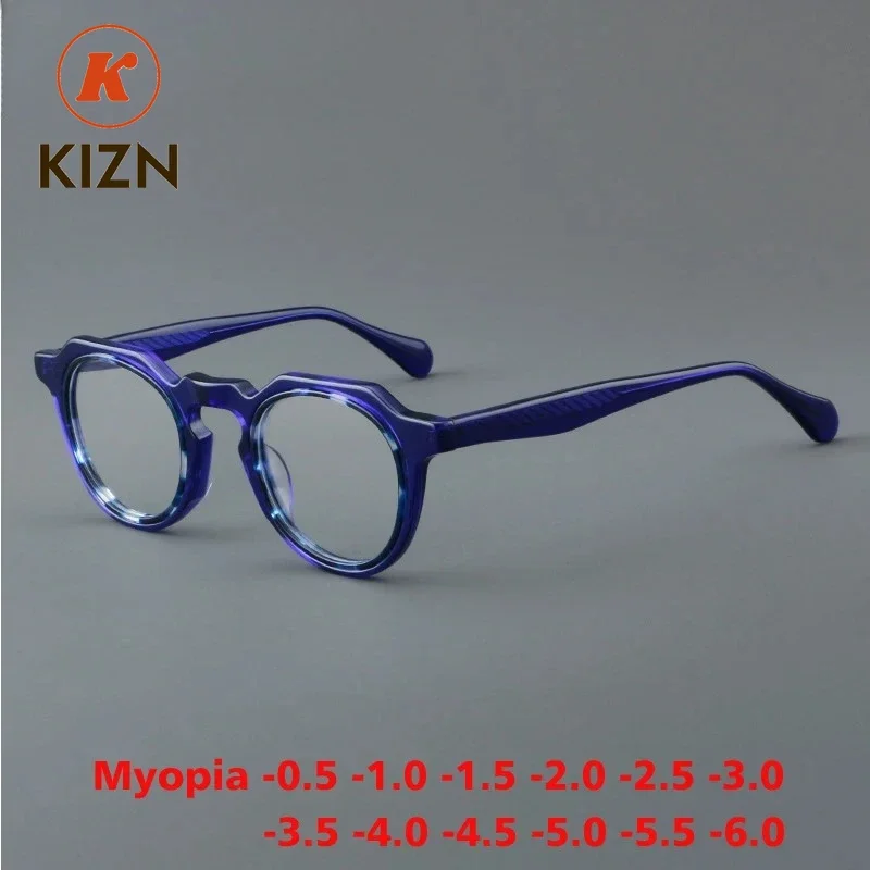 

Оправа для очков KIZN из высококачественного ацетата, круглая, для коррекции близорукости, с возможностью индивидуальной настройки диоптрий от -0.50 до -6.0