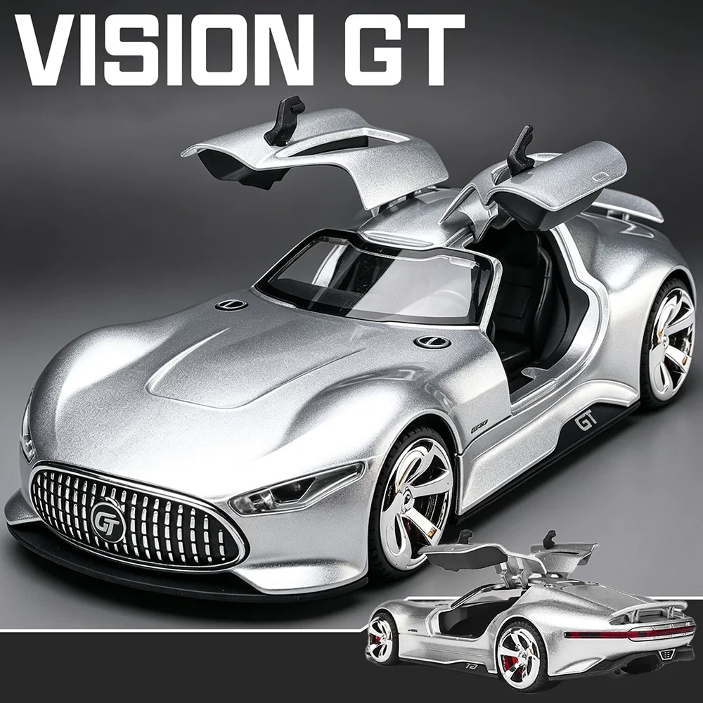 

1:32 GT SLR 772S Alloy Supercar Model Diecast Toys Rubber Tire Rear Wheel Return Force Doors Opened Vehice Friend's Holiday Gift