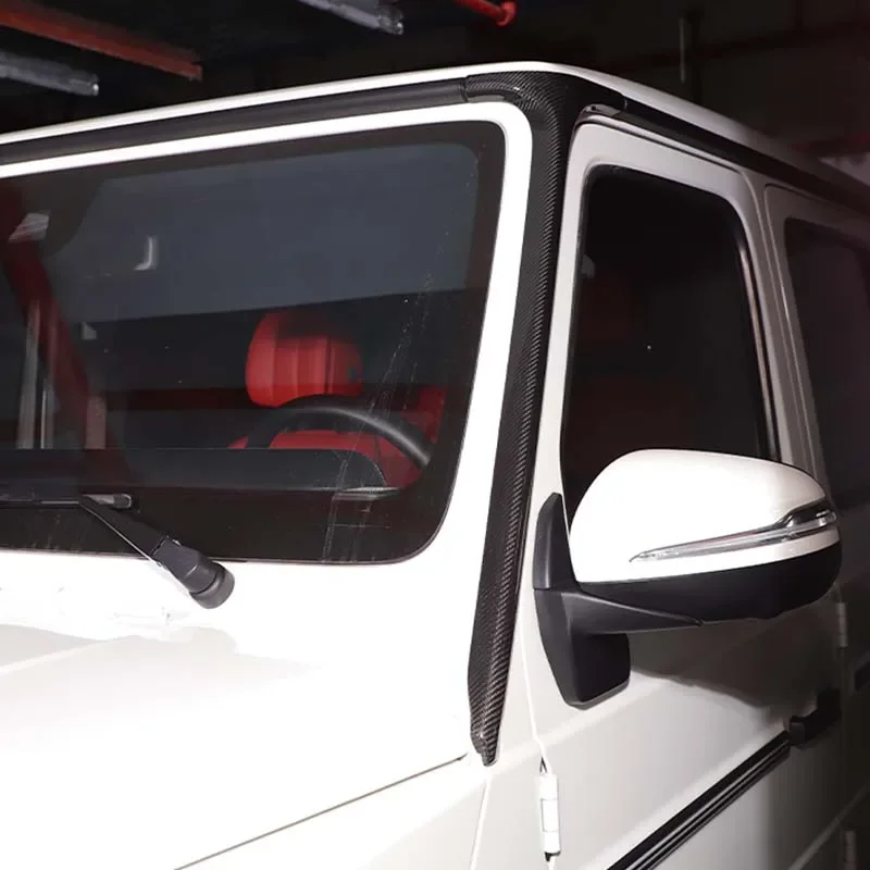 

Для Mercedes-Benz G-Class W464 2019-2024 декоративная крышка А-стойки декоративная крышка автомобиля из настоящего углеродного волокна 2 шт.