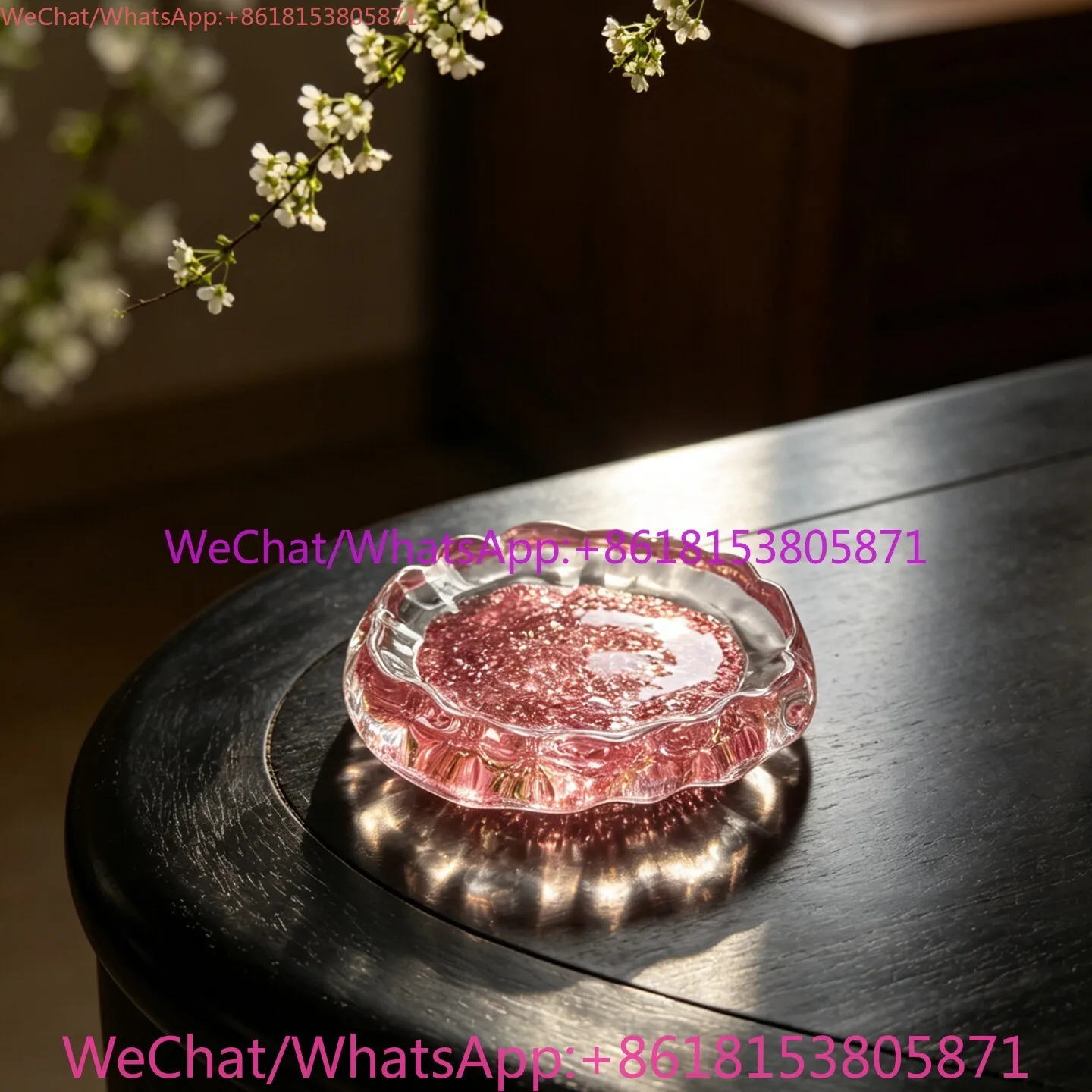 High texture wind gold foil star glass fruit plate cake dessert plate