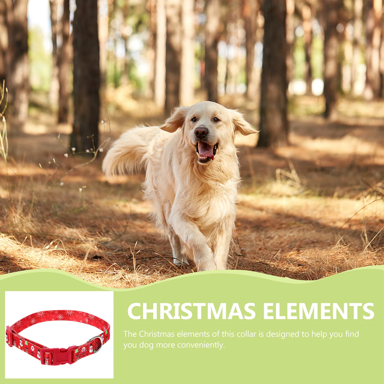 

Small Adjustable Pet Dog Collar Christmas Theme Lightweight Comfortable Quick Release Buckle Perfect for Holiday Puppy Kitten