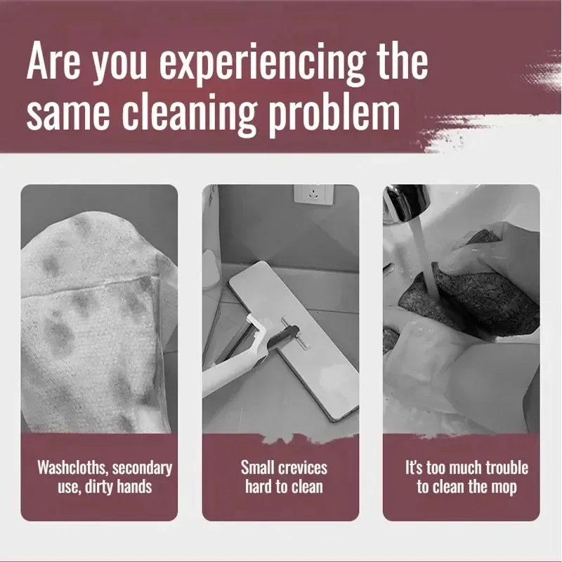 Lazy Clip Flat Mop For Disposable Facial Towels Hands-Free Floor Cleaning Mop 2026 New Design Household Dry Wet Cleaning Tool