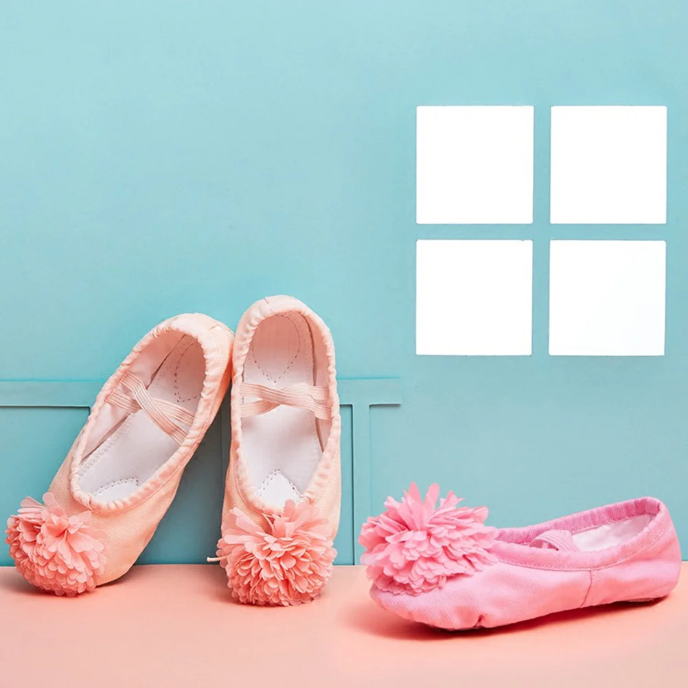 

1 пара детских танцевальных туфель, прочные балетки, противоскользящая подошва с эластичной лентой для балета, народных современных бальных джазовых танцев