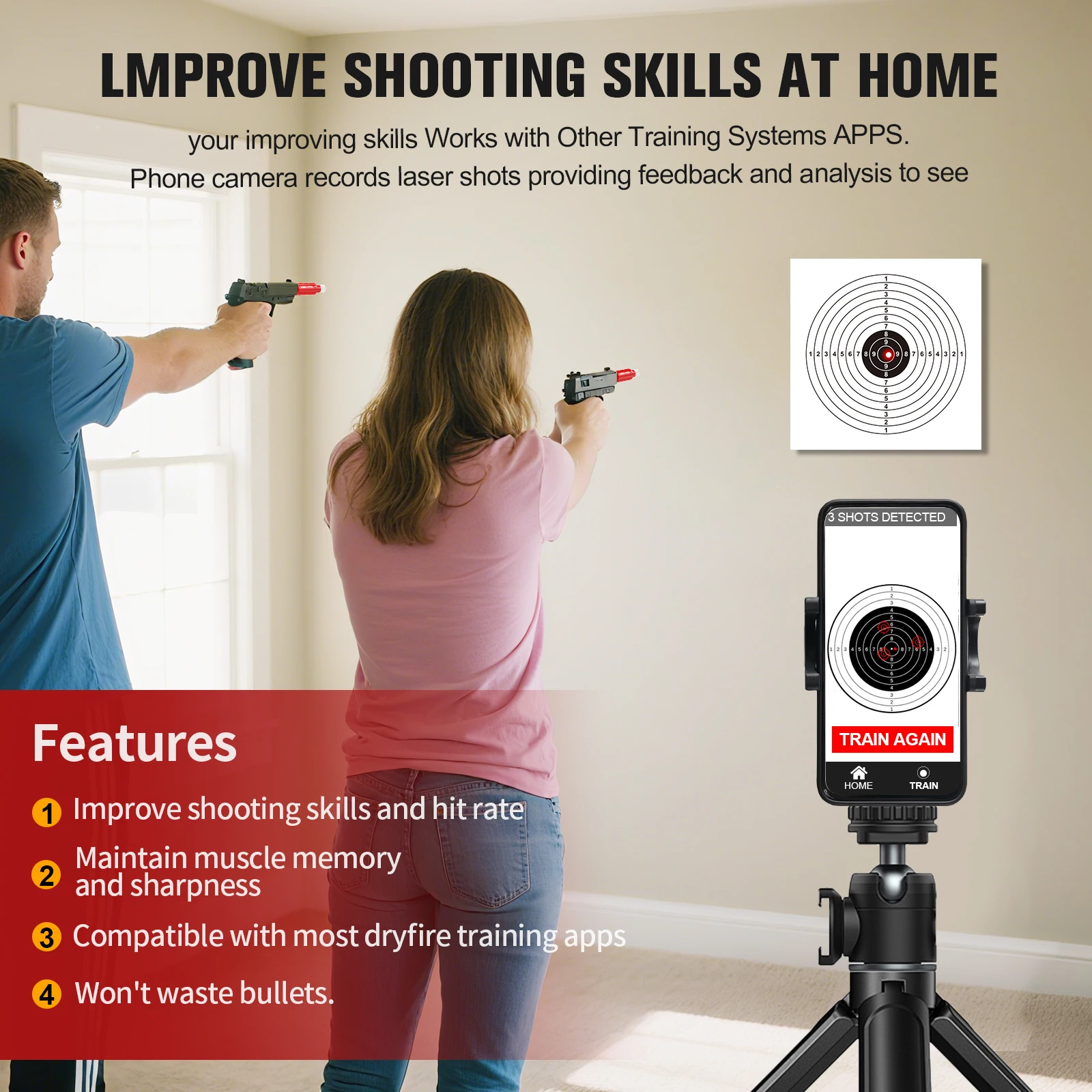 308Win.30-06 Магнитный лазерный тренажер двойного назначения, картридж для лазерной тренировки сухого порошка