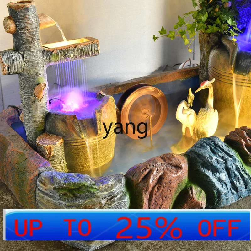 

LMM new Chinese landscaping floor ornaments flowing water living room creative ornaments courtyard landscape big fish pond