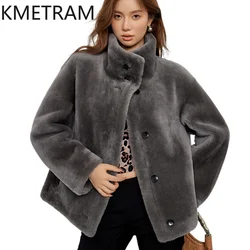 Real Merino Wool Fur Coat Winter Natural Sheepskin Fur Jacket Woman Cropped New in Outerwears Women Clothing шуба женская 2024